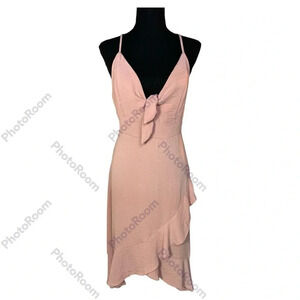 She + Sky Ruffle Mock Wrap Dress Size Large